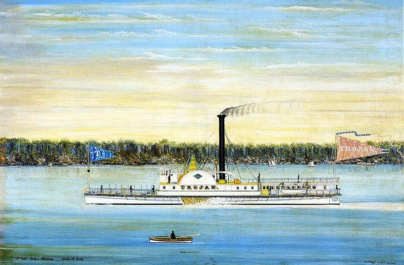 James Bard Trojan, Hudson River steamboat china oil painting image